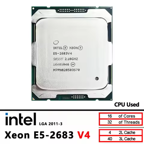 Intel Xeon E5 2683V4 Used E5 2683 v4 2.1 GHz - sixteen cores 40M 120W 14nm LGA 2011-3