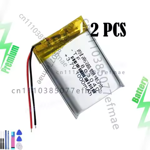 2X 3.7V 1000mAh Polymer Li Battery Lipo 803040 Li-ion For MP4 GPS Tablet PC