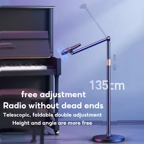 MoZhao Microphone Stand Floor Live Broadcast Microphone Integrated Vertical Folding Stands Boom Arm 