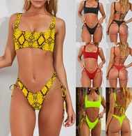 [COD] Foreign trade ladies split swimsuit sexy bandage solid bikini bikini19C303