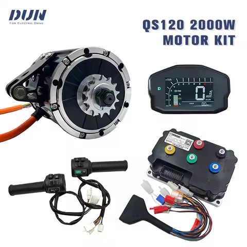 QS120 70H 4600RPM PMSM QS 120 Motor Kit with 72300 FarDriver Controller and Throttle for Electric Ve