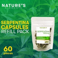 Organic Serpentina Capsules Refill Pack (60 Capsules) - Antioxidant Antidiabetic Herbal Supplements