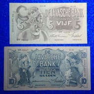 Uang Kuno 5 &amp; 10 Gulden Wayang