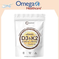 Micro Ingredients Vitamin D3 K2 Supplement 180 Softgels