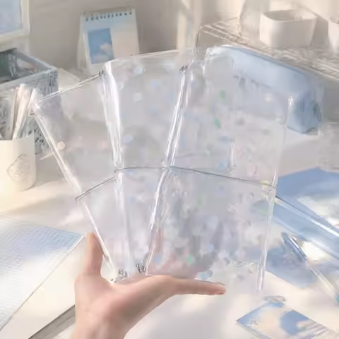 Korean PVC TN Notebook Cover Transparent with Elastic Band Traveler Notebook Cover Transparent PVC B
