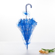 Elegant Lace Umbrella Wedding Flower Girls Umbrella  Photo Props Royal Blue