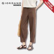 [Online Exclusive]Giordano Women Pleated Elastic Waist Ankle Length Pants