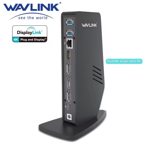Wavlink Universal Laptop Docking Station USB-C Displaylink 4K Ultra HD Multiple-Display Gigabit Ethe