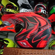 Jpx SUPERMOTO XTEAM RED FLUO HELMET ORI SEMICROSS HELMET JPX OREN SEMITRAIL DOUBLE VISOR HELMET JPX 