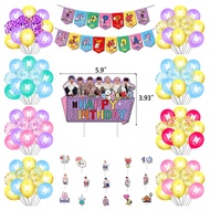 15pcs BTS Balloons Party Decorations Colorful Confetti Balloon Combination BTS Birthday Theme Party 