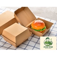 Burger bekas kertas / Burger box brown 10x10x7.5cm 50pcs
