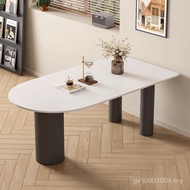 Island Table Italian Light Luxury Integrated Semicircle Dining Table Slate Minimalist Modern Simple 