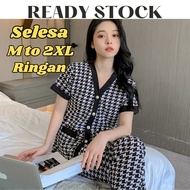 Baju Tidur Wanita Premium Women Short Sleeve Pajamas Set Baju Tidur Lengan Pendak Ready Stock Malays