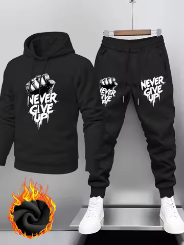 Hip-hop style men's hoodie and pants set. Loose fit, comfortable and versatile. Hip-hop style men's 