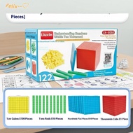 Kids Math Plaything: Base Ten Blocks Set with Counting Cubes
