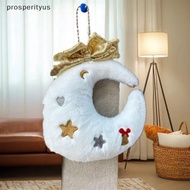 [prosperityus] 1/2 PCS Cute Fun Snowflake Moon Plush Toys Stuffed Doll Keychain Bag Pendant Couple K