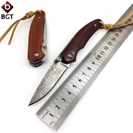 BGT Handmade Camping Folding Knife 8CR18MOV 9CR18MOV Blade Wood