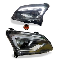 ไฟหน้า ไฟหน้าแต่ง Isuzu Dmax ปี2012 2013 2014 2015 LED ไฟวิ่ง ลายปี 2024 พร้อมชุดสายไฟ