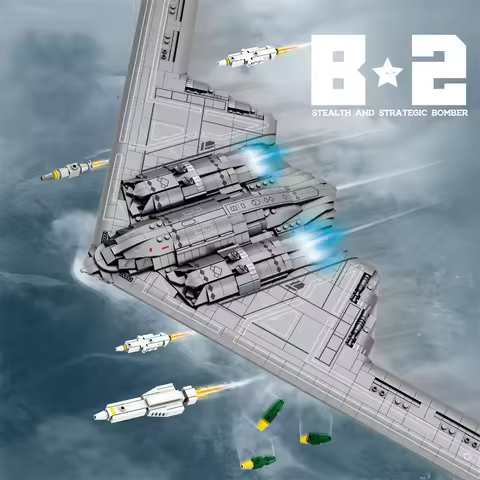 B-2 Bomber Building Blocks Air Force Fighter Model Bricks Desktop Display Collection Educational DIY
