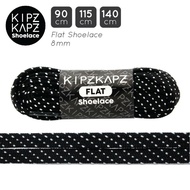 KIPZKAPZ FS78 Black White Stripe 90cm 115cm 140cm - Flat Shoelaces Flat Shoelaces 8mm