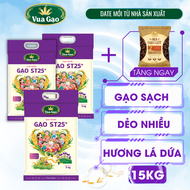 Combo 3 Túi Gạo ST25+ Vua Gạo Túi 5kg - Chính Hãng Gạo Thơm Ngon Dẻo Nhiều