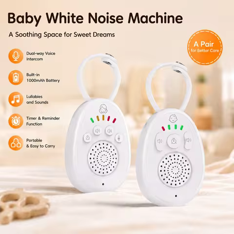 Portable Baby White Noise Machine With Lullaby Timer Travel White Noise A Pair Built in 1000mAh Batt