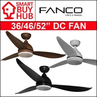 FANCO 36"/46"/52" B-STAR DC CEILING FAN WITH REMOTE &amp; LIGHT