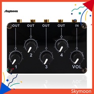 Skym* TM400 Mini Audio Mixer Passive 1 Input 4 Output 35mm Adjustable Knob Volume Control Multi-Channels Professional Stereo Sound Audio Mixer Audio Accessories