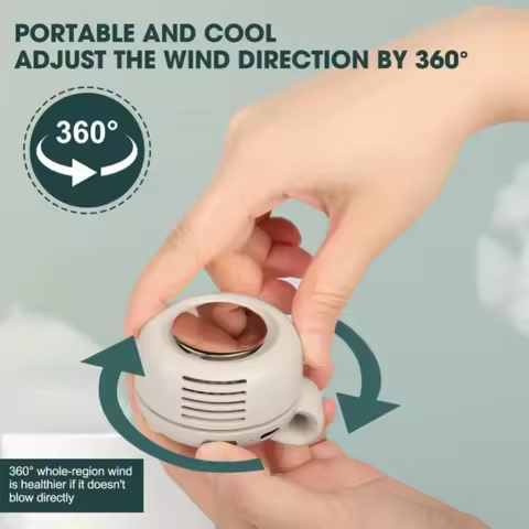 1PC New Portable USB Fan Clip On Handheld Bladeless Waist Hanging Travel Outdoor Fan Silent Bladeles