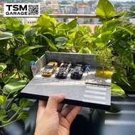 1/64 Mini Parking Lot Diorama – Hot Wheels/Tomica Decorative Car Parking Lot Model
