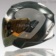 【ReadyStock】Open Face Helmet shoei J-CRUISE 3/4 Helmet ADAGIO TC-5 Double visor Matte Black Off Road