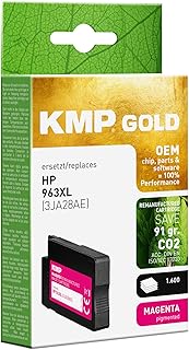 KMP Gold Ink Cartridge Compatible with HP 963XL Magenta (3JA28AE) with OEM Parts and Chip - for HP O