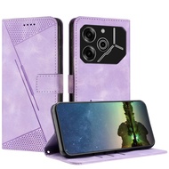 เคสโทรศัพท์สำหรับ Tecno Pova 6 Pova 6 Neo Pova 6 Pro การออกแบบที่ยึดเคสที่มีช่องเสียบการ์ดเพื่อหนัง