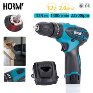 Hormy Electric Impact Drill 32N.m Multi-function Electric Screwdriver Wireless Harmer Drill Power To