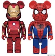 Bearbrick Marvel SP Ironman &amp; Spider-Man 2021 400%