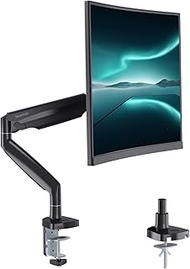 NearHub Single Monitor Mount, 33-89 cm Computer Screen, Highly Adjustable Gas Spring Monitor Arm, Fu