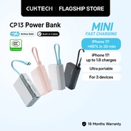 【3C  Certification】CUKTECH Mini Powerbank 10000mAh 30W Fast Charging Built in Cable Powerbank iP16/1
