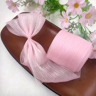 New DIY 5M Pleated Chiffon Ribbon 6cm Wide DIY Bow Ribbon Gift Wrapping Ribbon Hairwear Bouquet