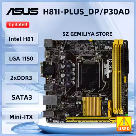 ASUS H81I-PLUS Mini ITX Motherboard LGA 1150 intel H81 DDR3 16G H81I-PLUS_DP/P30AD support Core i3-4