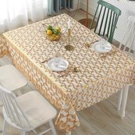 Gold Kalis Air dan Minyak alas meja 80/180/215CM Long Pvc Rectangle Table Mat Waterproof Non-Slip Ta