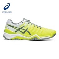 ASICS Women GEL-RESOLUTION 7 Tennis Shoes in Safety Yellow/Stone Grey
