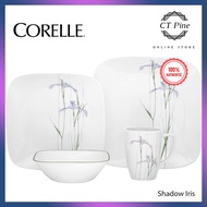 Corelle Square 16pc Dinnerware Set Livingware [Shadow Iris] /// Elegant Classy Plate Pinggan Bowl Mangkuk Mug Cawan