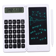 Myhome-sg Foldable Calculator & 6 Inch LCD Writing Tablet Digital Drawing Pad 12 Digits Display with