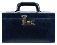 Time Resistance Leather Jewelry Box | Full Grain Leather Jewellery Organizer | Navy Blue Accessories