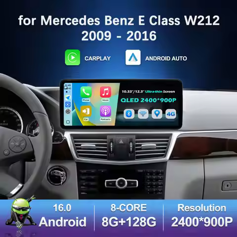 Carplay Car Radio Multimedia Player for Mercedes Benz E Class W212 2009 - 2016 QLED Screen 4G Androi