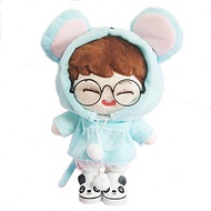 20cm Kpop NCT Plush 2ver. Brown Hair Park Jisung Doll Toy with Mouse Coverall, 8 inches