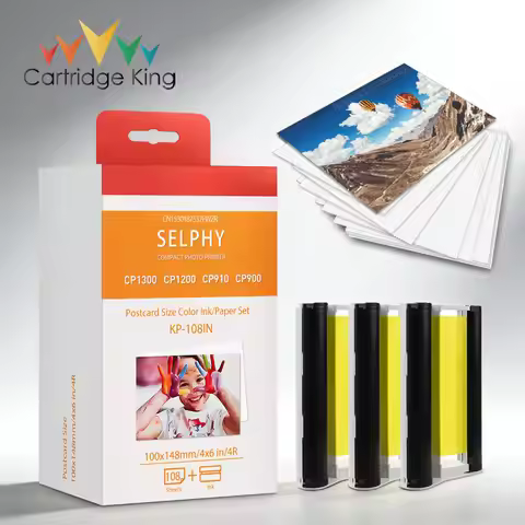 Compatible for Canon Selphy CP1300 CP1200 CP1000 CP910 Ink Cassette for Selphy CP1500 Photo Paper Se