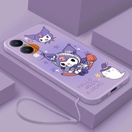 Vivo Y04 Y04s Y29t Y29s 5G Liquid Silicon Case Cute Kuromi Casing Candy Color Cover