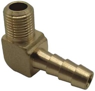 1/4 inch Brass Barbed Hose Elbow Connector - 1/4 Inch Barbed Insert x 1/8 Inch MNPT Male Pipe Thread – 90 Degree Brass Hose Barb Elbow Adapter Fitting - Brass Barbed Hose Fitting Elbow