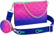 LV全新限量版，未用品，Louis Vuitton Trio Pouch Taurillon Illusion Blue/Pink